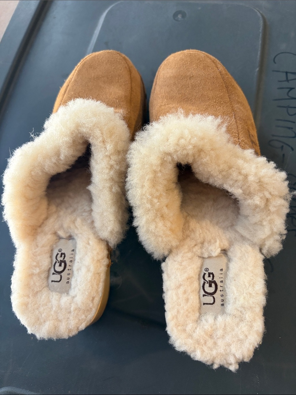 UGG Chestnut Sheepskin Lined Slipper Mules clogs